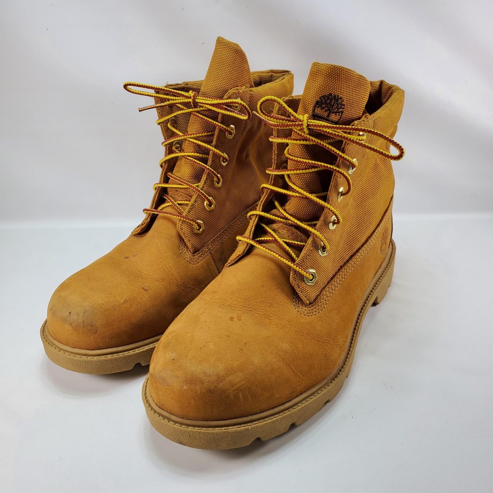 Timberland 6 In Roll Top Boots Boys 6 Wheat Canvas Leather A13Q2 A1598 Lug Sole